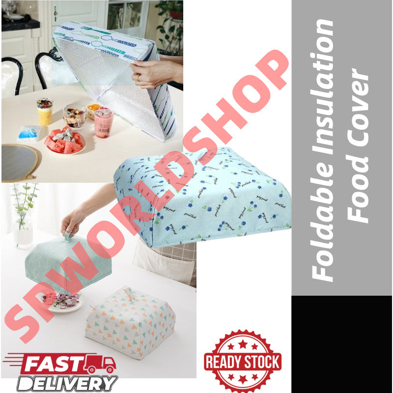 [READY STOCK] Foldable Aluminum Foil Food Cover | Insulated Heat Retaining Dish Cover Penutup Makanan 折叠式隔热菜盖