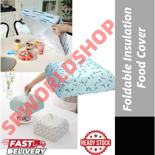 [READY STOCK] Foldable Aluminum Foil Food Cover | Insulated Heat Retaining Dish Cover Penutup Makanan 折叠式隔热菜盖