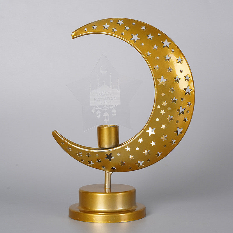 Metal LED Eid Mubarak Star Moon Light Bedroom Ramadan Decoration Night Light For Feast Decoration