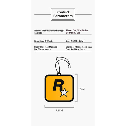 READY STOCK!!! Car Air Freshener Hanging Card | Trendy Car Interior Fragrance Pendant R-Star 潮流汽车香片R星挂饰