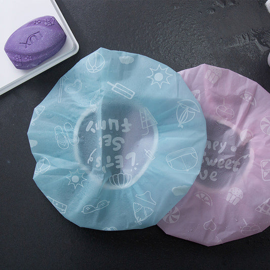 REDAY STOCK!!! Waterproof Bathing Cap Cartoon PVC Comfortable Wear Thicken Shower Cap for Bathroom 卡通加厚浴室防水浴帽