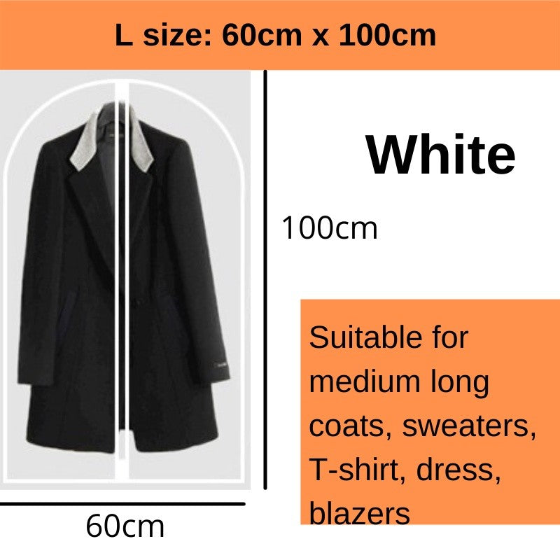 READY STOCK! Clothes Dust Cover Garment Bag Plastic Clothes Blazer Bag suit coat cloth cover 衣物防尘罩