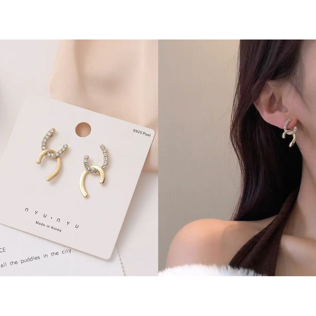 【Ready Stock】 Korean Fashion Women Earring Sliver 925 Needle Elegant Fashion Pearl Drop Earrings-ERB 韩版时尚 925银针珍珠耳环