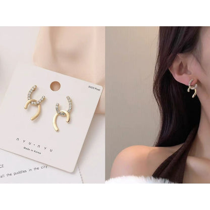 【Ready Stock】 Korean Fashion Women Earring Sliver 925 Needle Elegant Fashion Pearl Drop Earrings-ERB 韩版时尚 925银针珍珠耳环