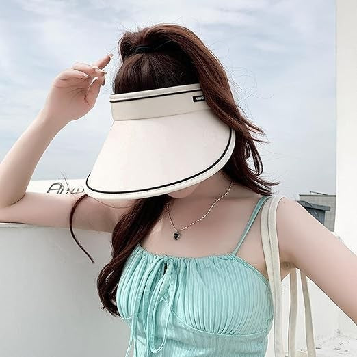 READY STOCK Ice silk Sun Protection Beach Cap For Women Summer Outdoor Foldable Can Be Stored Sun Hat 夏季防晒遮阳冰丝帽