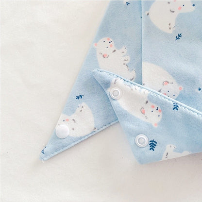 READY STOCK!!!Baby Kids Triangle Towel Baby Cotton Toddler Towel Baby Bib With Button Bibik Bayi 343