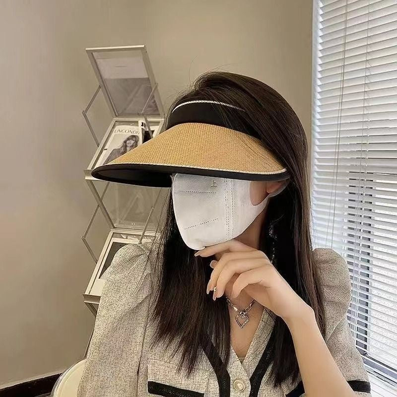 READY STOCK Ice silk Sun Protection Beach Cap For Women Summer Outdoor Foldable Can Be Stored Sun Hat 夏季防晒遮阳冰丝帽