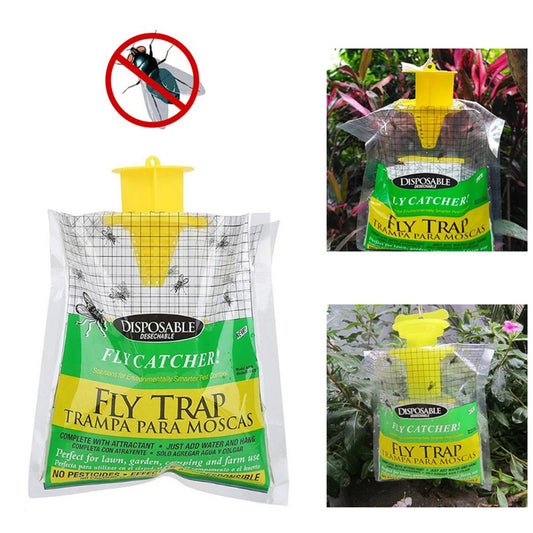 Fly Catcher Bag Hangende Vliegen Flytrap Flytraps Pack Wateroplosbaar Wegwerp Niet-toxisch 一次性捕蝇袋