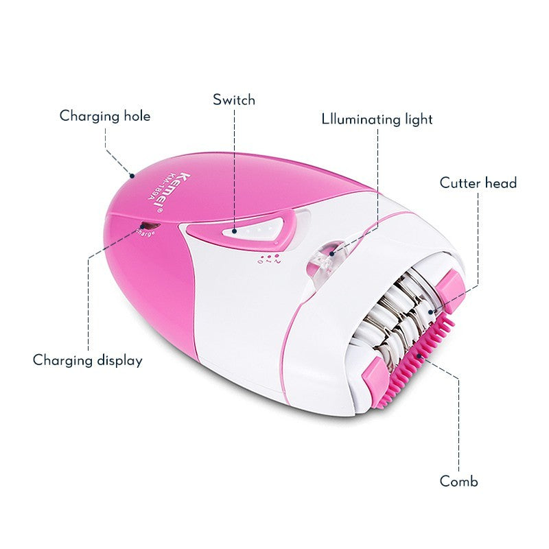 READY STOCK!!! Kemei KM-189A Women Epilator Rechargeable Hair Removal Machine Electric Shaver 科美脱毛仪