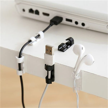 [READY STOCK] 20Pcs Cable Organizer Clips Desktop Wire USB Management Cord Holder Klip Pengurus Kabel USB充电线/数据线管理固定扣