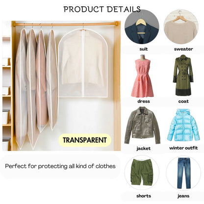 READY STOCK! Clothes Dust Cover Garment Bag Plastic Clothes Blazer Bag suit coat cloth cover 衣物防尘罩
