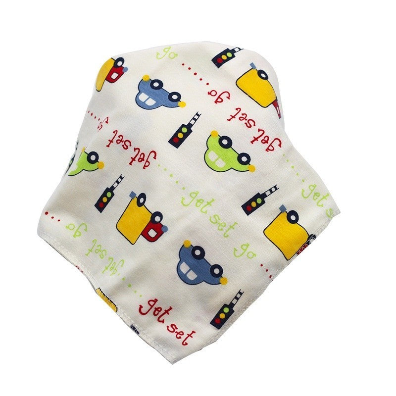 READY STOCK!!!Baby Kids Triangle Towel Baby Cotton Toddler Towel Baby Bib With Button Bibik Bayi 343