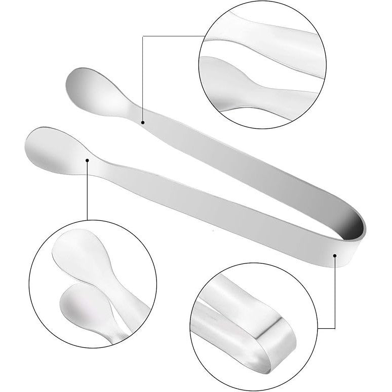 READY STOCK  Stainless Steel Mini Ice Tongs Multifunctional Tea Set Food Serving Tools Bar Kitchen Utensils 不锈钢迷你冰钳