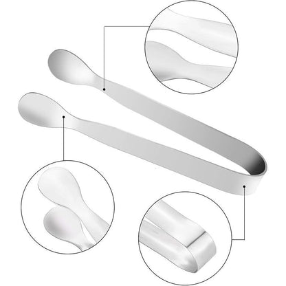 READY STOCK  Stainless Steel Mini Ice Tongs Multifunctional Tea Set Food Serving Tools Bar Kitchen Utensils 不锈钢迷你冰钳