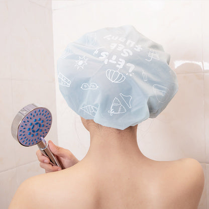 REDAY STOCK!!! Waterproof Bathing Cap Cartoon PVC Comfortable Wear Thicken Shower Cap for Bathroom 卡通加厚浴室防水浴帽