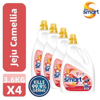 【READY STOCK】Daia Smart All-In Softergent Liquid Detergent 3.6kg 1 Box of 4 Bottle