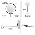 READY STOCK!!! Suction Cup Makeup Mirror with LED Light | Portable & Brightness Adjustable Makeup Mirror 吸盘式化妆镜 带LED补光灯