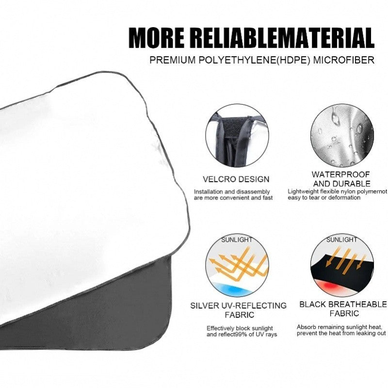 READY STOCK!!! Car Sunshade Reflective Laser Windshield Sun Shade UV Protection Foldable Sun Block Cover 镭射汽车遮阳挡