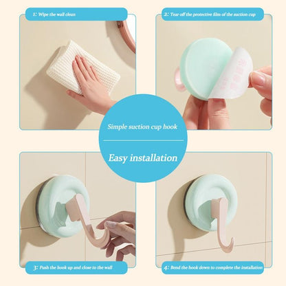 【READY STOCK】Dopamine Suction Hook | Colorful Strong Adhesive Hook | No-Drill Removable Bathroom & Kitchen Hook 多巴胺吸盘挂钩