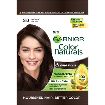READY STOCK!!! Garnier Color Naturals | Long-Lasting Nourishing Cream Hair Color with Natural Oils | Grey Coverage