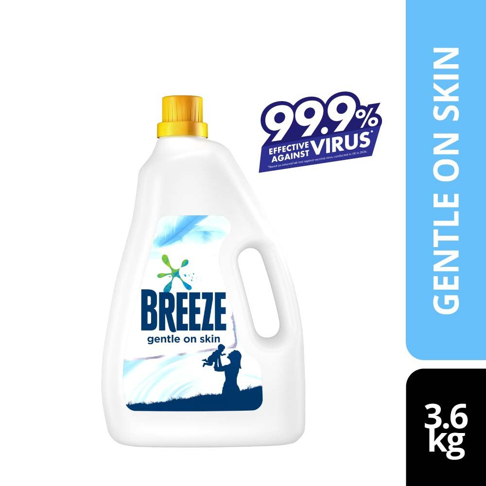 BREEZE Detergent Liquid 3.6kg | Fragrance of Comfort Power Clean | Professional Colour Care & 99.9% Stain Removal 3.6kg 大容量洗衣液 强力去渍 护色