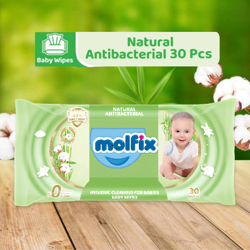 READY STOCK!!! Molfix Natural Baby Wet Wipes | Gentle & Safe Baby Wipes | Alcohol-Free Hypoallergenic Wet Tissue 天然婴儿湿巾