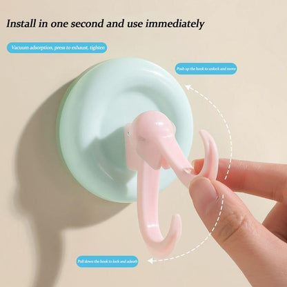 【READY STOCK】Dopamine Suction Hook | Colorful Strong Adhesive Hook | No-Drill Removable Bathroom & Kitchen Hook 多巴胺吸盘挂钩
