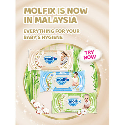 READY STOCK!!! Molfix Natural Baby Wet Wipes | Gentle & Safe Baby Wipes | Alcohol-Free Hypoallergenic Wet Tissue 天然婴儿湿巾