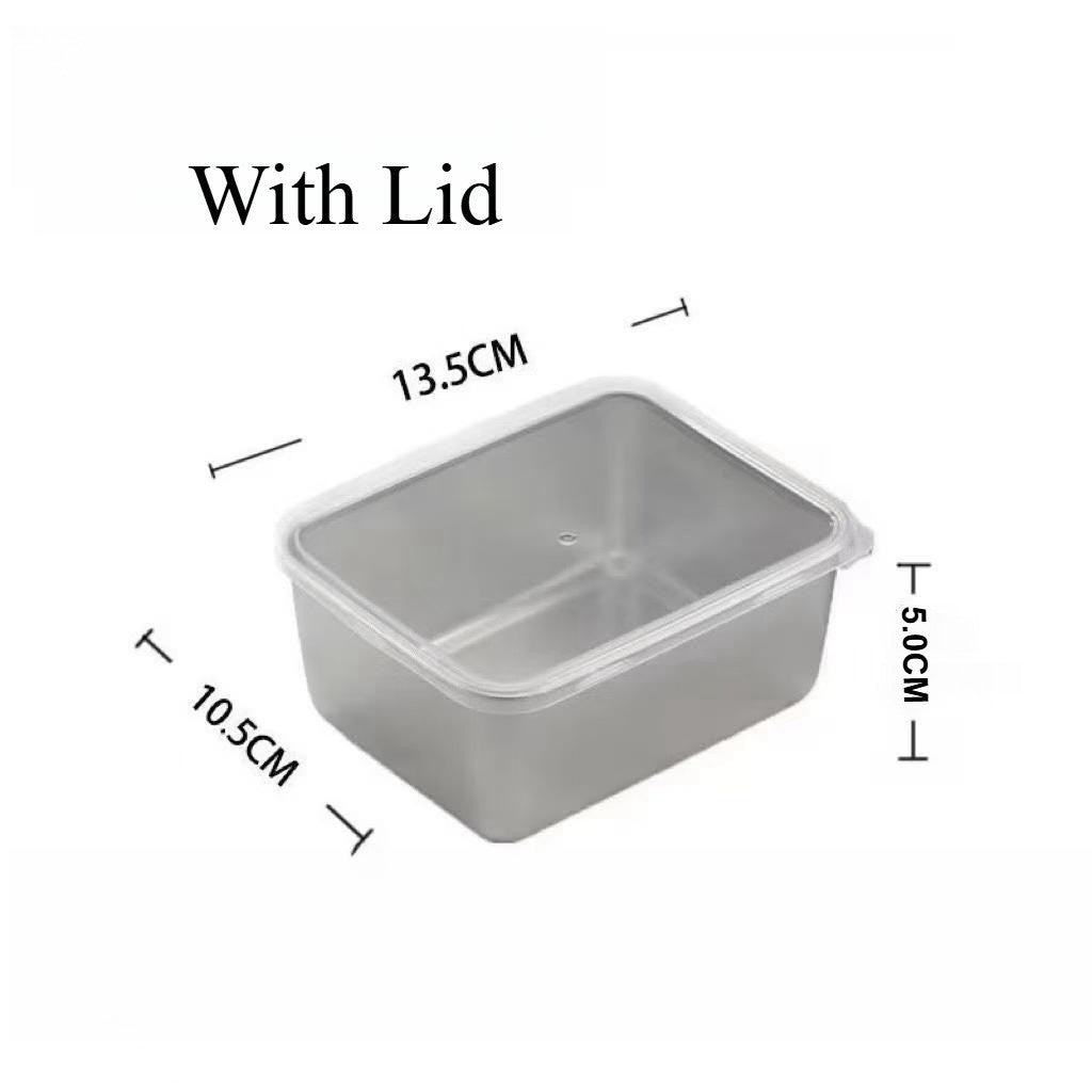 【READY STOCK】Stainless Steel Storage Box | Bekas Simpan Makanan 304 Organizer Crisper Fresh-Keeping with Lid Seal 保鲜收纳盒