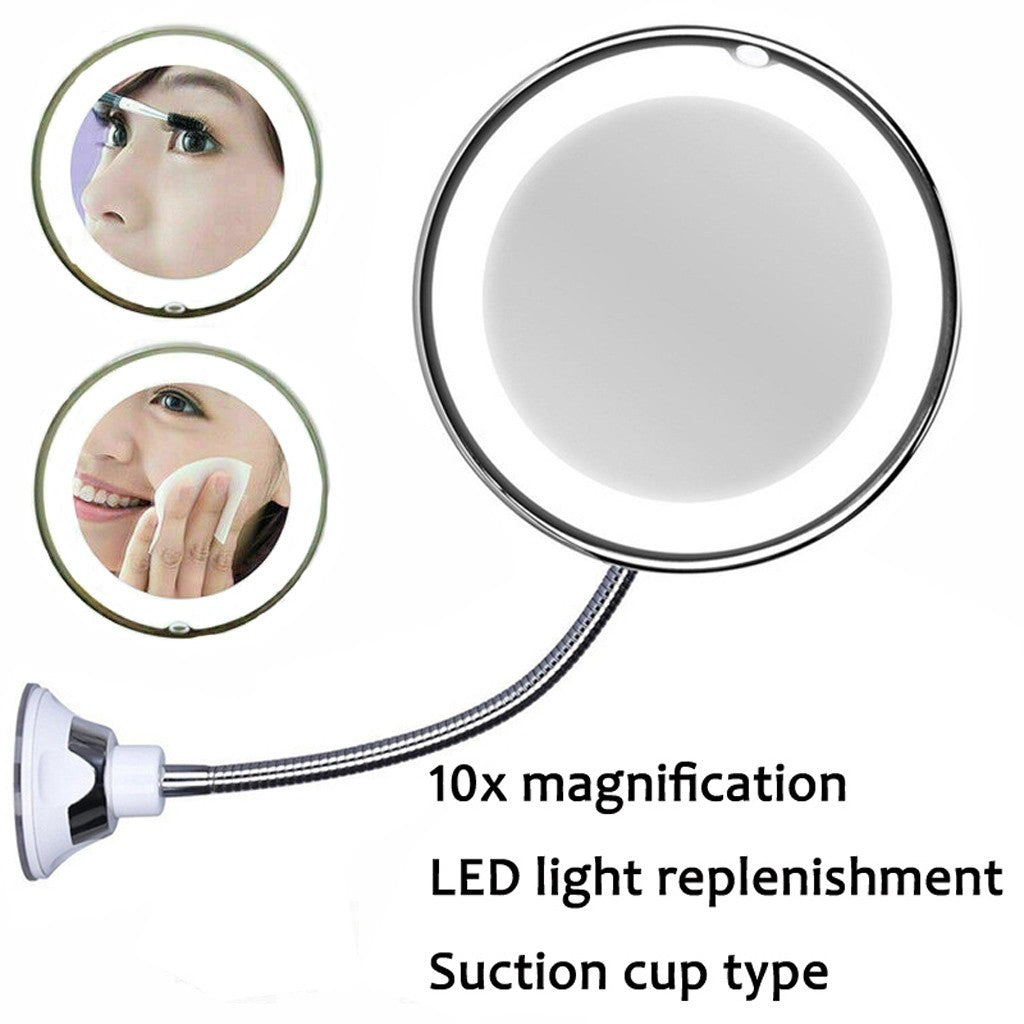 READY STOCK!!! Suction Cup Makeup Mirror with LED Light | Portable & Brightness Adjustable Makeup Mirror 吸盘式化妆镜 带LED补光灯