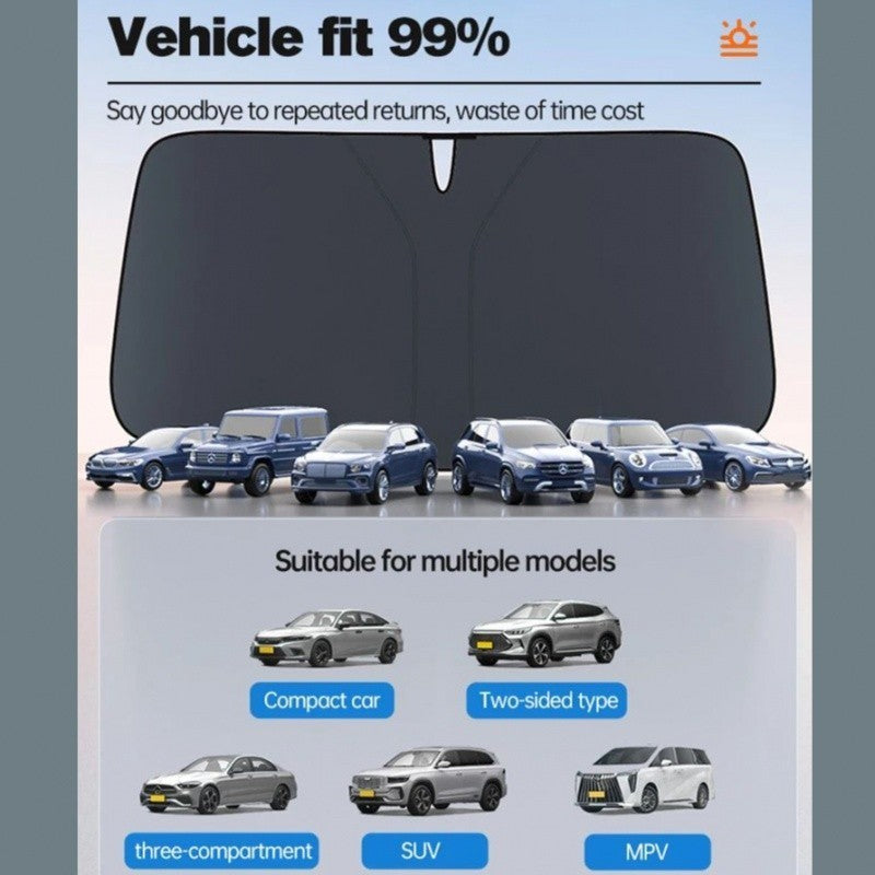 READY STOCK!!! Car Sunshade Reflective Laser Windshield Sun Shade UV Protection Foldable Sun Block Cover 镭射汽车遮阳挡
