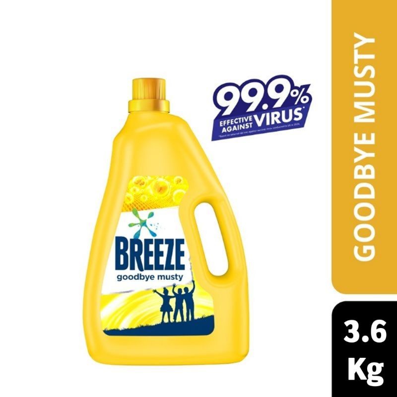 BREEZE Detergent Liquid 3.6kg | Fragrance of Comfort Power Clean | Professional Colour Care & 99.9% Stain Removal 3.6kg 大容量洗衣液 强力去渍 护色