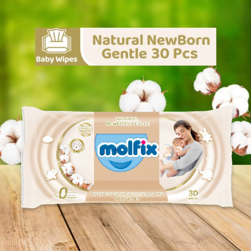 MOLFIX NATURAL | 天然婴儿湿巾：无酒精、防过敏、弱酸性 | 新生儿手口通用 Gentle & Safe Baby Wet Wipes | Alcohol-Free & Hypoallergenic Formula