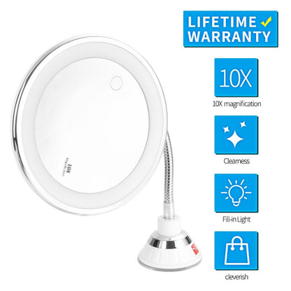 READY STOCK!!! Suction Cup Makeup Mirror with LED Light | Portable & Brightness Adjustable Makeup Mirror 吸盘式化妆镜 带LED补光灯