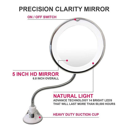 READY STOCK!!! Suction Cup Makeup Mirror with LED Light | Portable & Brightness Adjustable Makeup Mirror 吸盘式化妆镜 带LED补光灯
