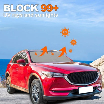 READY STOCK!!! Car Sunshade Reflective Laser Windshield Sun Shade UV Protection Foldable Sun Block Cover 镭射汽车遮阳挡