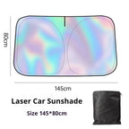 READY STOCK!!! Car Sunshade Reflective Laser Windshield Sun Shade UV Protection Foldable Sun Block Cover 镭射汽车遮阳挡
