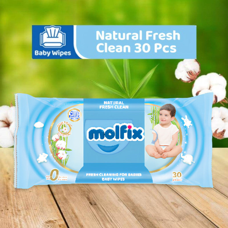 MOLFIX NATURAL | 天然婴儿湿巾：无酒精、防过敏、弱酸性 | 新生儿手口通用 Gentle & Safe Baby Wet Wipes | Alcohol-Free & Hypoallergenic Formula