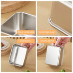 【READY STOCK】Stainless Steel Storage Box | Bekas Simpan Makanan 304 Organizer Crisper Fresh-Keeping with Lid Seal 保鲜收纳盒