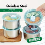 【READY STOCK】Stainless Steel Storage Box | Bekas Simpan Makanan 304 Organizer Crisper Fresh-Keeping with Lid Seal 保鲜收纳盒