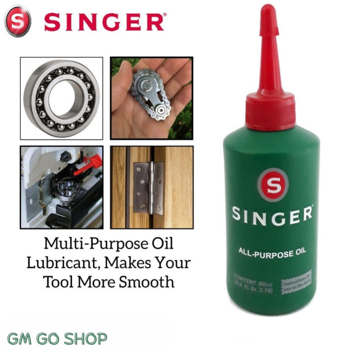 SINGER All Purpose Oil (80ml) | Professional Lubricant for Sewing Machine, Door Hinge & Tools | Anti-Rust & Silent Motion 胜家万能润滑油 针车油 防锈静音