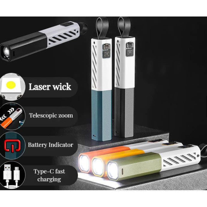 High-Performance & Reliable [NIGHT GUARD] 破暗者 | 强光变焦手电：数显电量、远近兼顾 | 户外安全必备 High-Lumen Zoomable Flashlight | LED Battery Indicator & Type-C Fast Charge