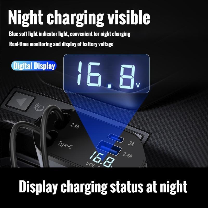 120W MAX PRO | 伸缩式超级快充：Type-C 双口输出 | 适配华为/iPhone/安卓 120W Super Fast Retractable Car Charger | Dual Port Intelligent Power