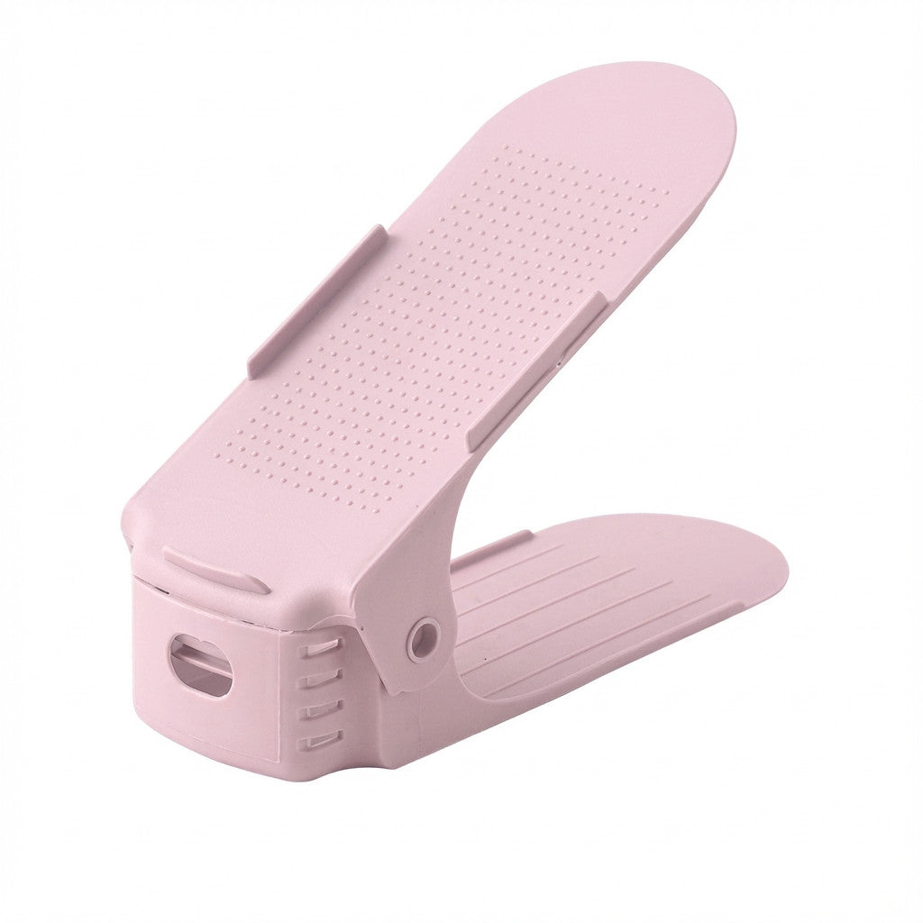 ADJUSTABLE SLOTS | 可调节分层鞋架：一站式鞋柜收纳方案 (1pcs) Non-Slip Space Saving Shoe Holder | Versatile Closet Organizer