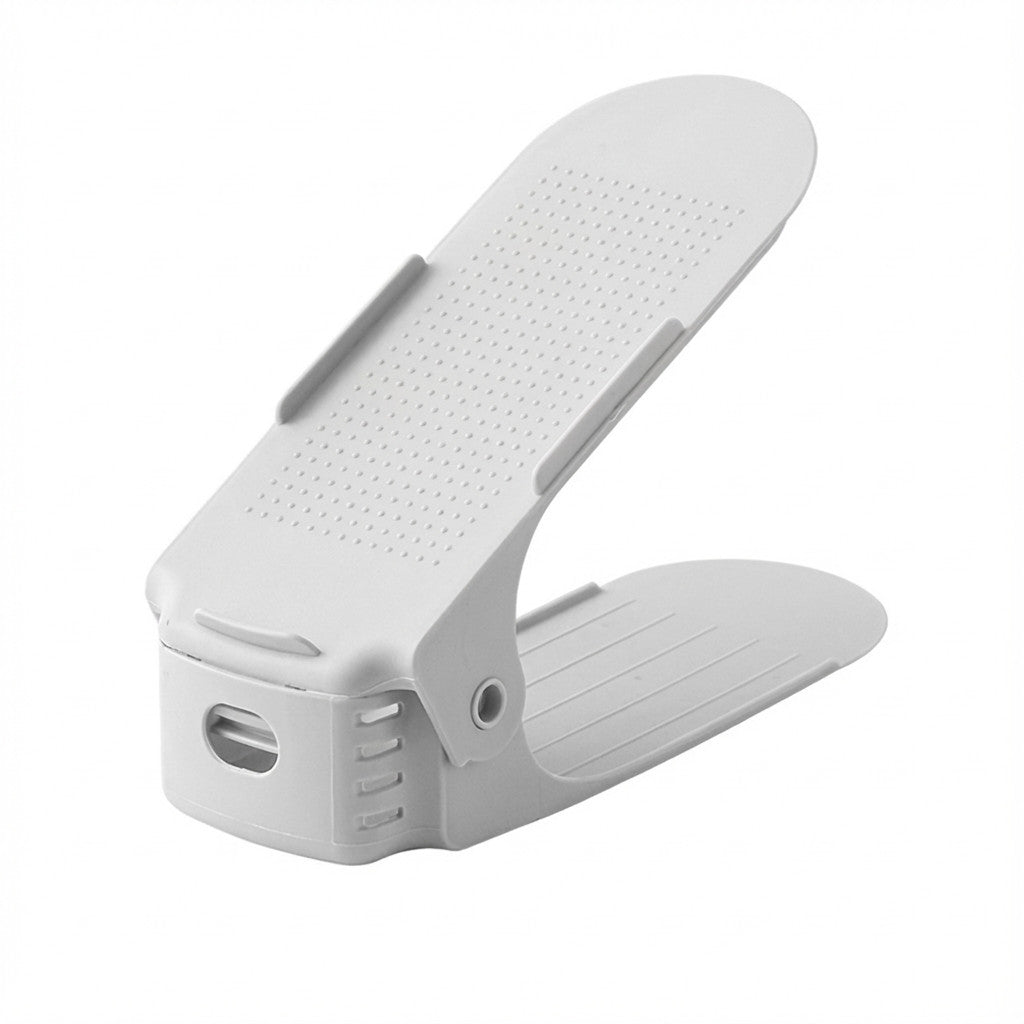 ADJUSTABLE SLOTS | 可调节分层鞋架：一站式鞋柜收纳方案 (1pcs) Non-Slip Space Saving Shoe Holder | Versatile Closet Organizer